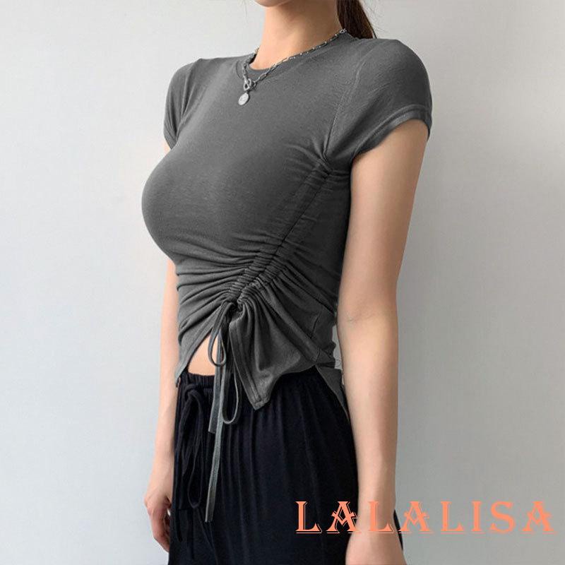 Áo Crop Top Tay Ngắn Cổ Thuyền Màu Sắc Đơn Giản Dành Cho Nữ | BigBuy360 - bigbuy360.vn