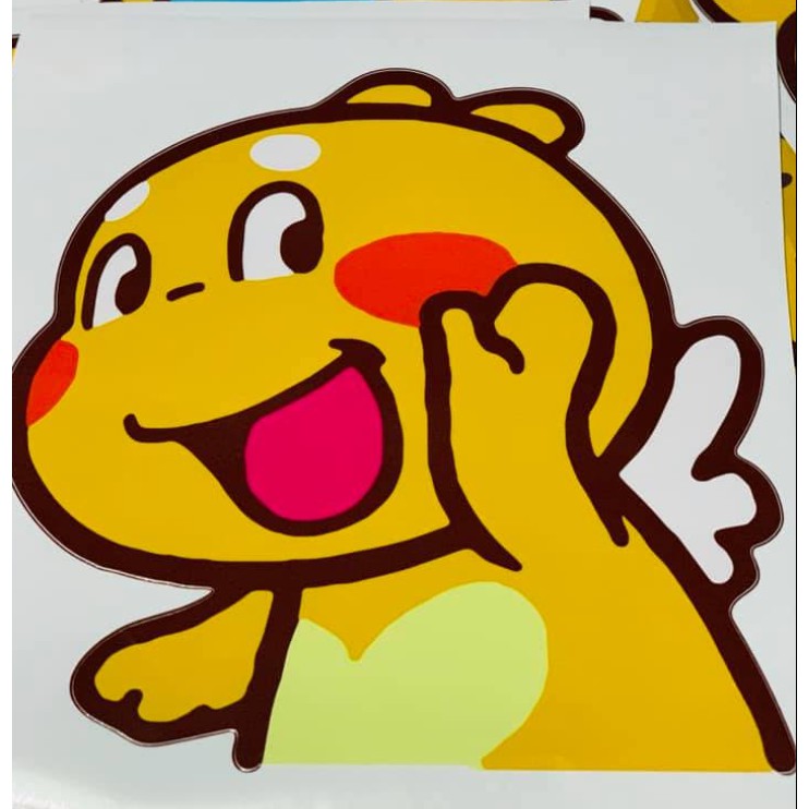 TEM STICKER KHỦNG LONG DỄ THƯƠNG CHO XE TẢI XE Ô TÔ, XE HƠI  - KÍCH THƯỚC 30x30CM