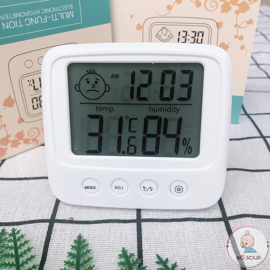 Nhiệt kế đo độ ẩm, máy đo nhiệt độ phòng cho bé Shop Bố Soup