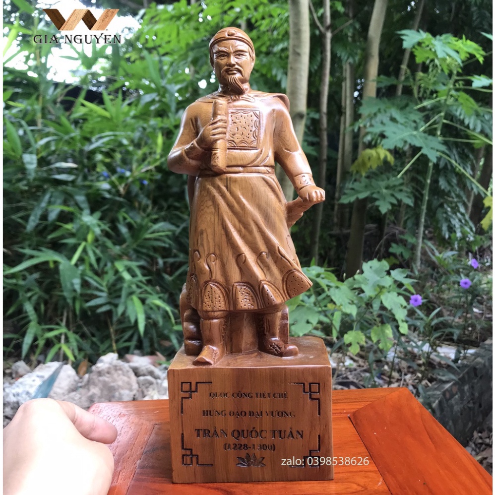 Tượng trần quốc tuấn, hưng đạo vương, đức thánh trần - TẶNG MỘT VÒNG ĐEO TAY GỖ - BẢO HÀNH VÀ ĐỔI TRẢ