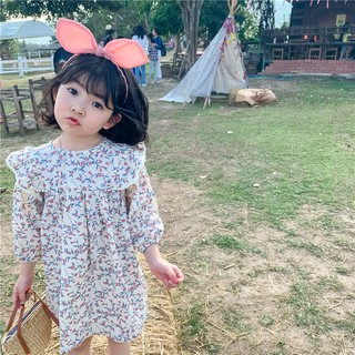 Váy đầm hoa mùa thu babydoll kiểu Hàn Quốc Đầm công chúa bé gái