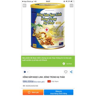 4 hộp sữa hồng sâm ngọc linh đông trùng hạ thảo