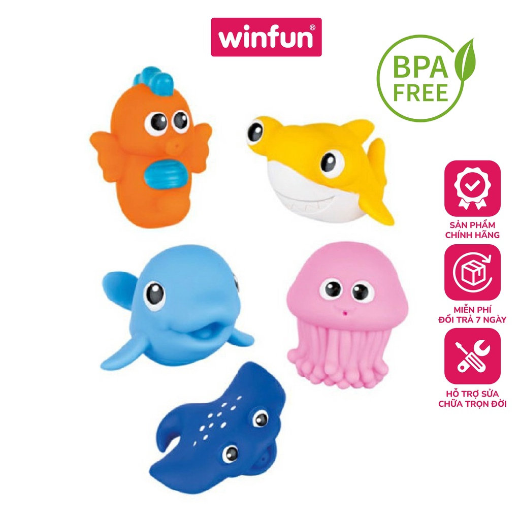 Bộ đồ chơi tắm 05 món hình sinh vật biển Winfun 7120 - Hàng chính hãng an toàn cho bé