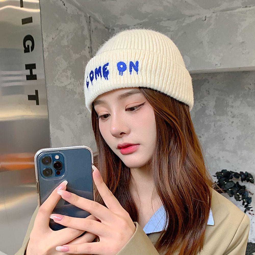 Mũ Beanie Dệt Kim Đơn Giản Hợp Thời Trang Thu Đông Cho Nam Và Nữ