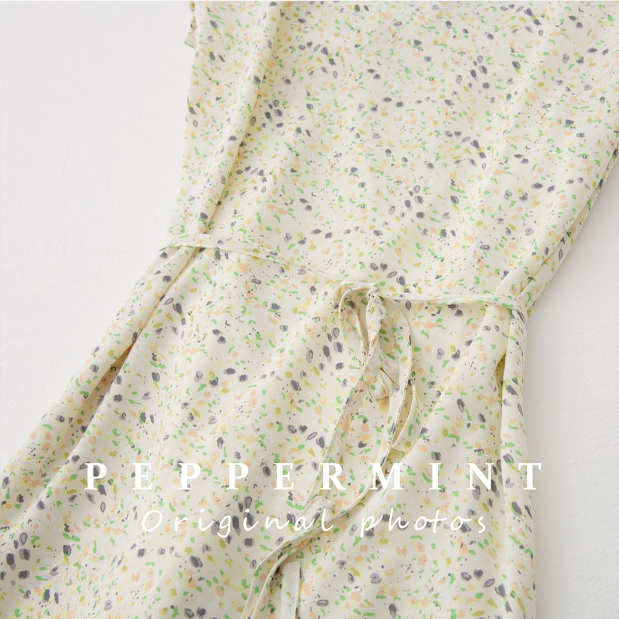 Đầm Ngắn Tay In Hoa Xinh Xắn Theo Phong Cách Hàn Quốc 42445