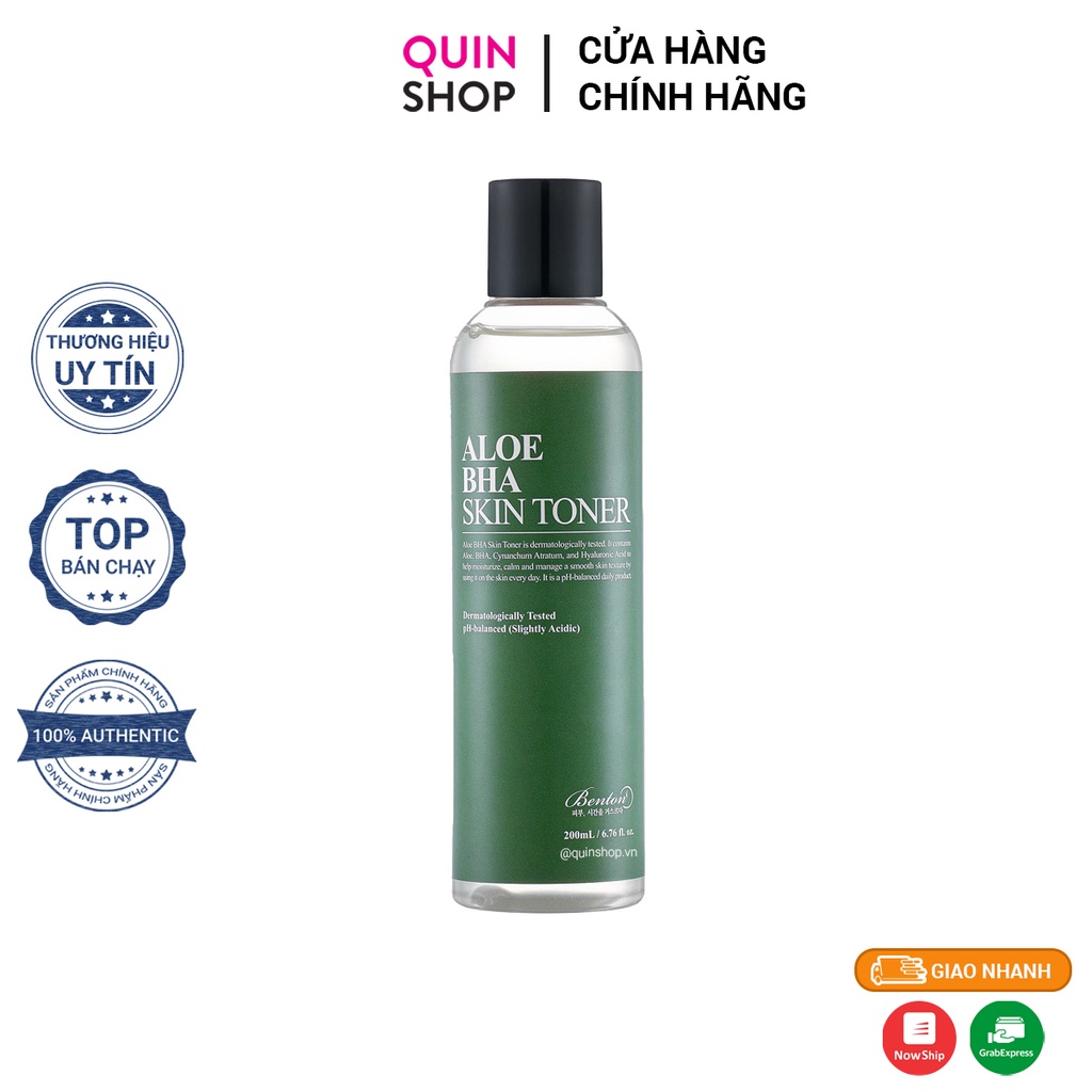 Nước Hoa Hồng Lô Hội Giảm Mụn Benton Aloe BHA Skin Toner