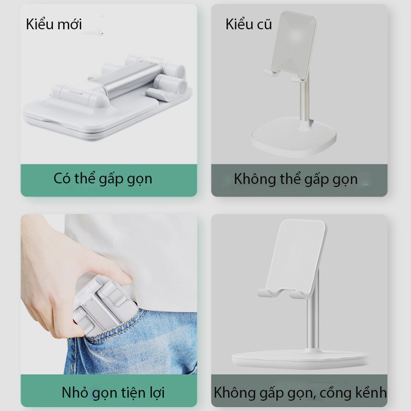 Giá đỡ điện thoại, máy tính bảng - Phụ kiện MW01 hỗ trợ xem tiktok,v.v... Gấp gọn, nhỏ, nhẹ (Mẫu mới)