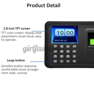 Máy Chấm Công Quét Vân Tay 2.8inch