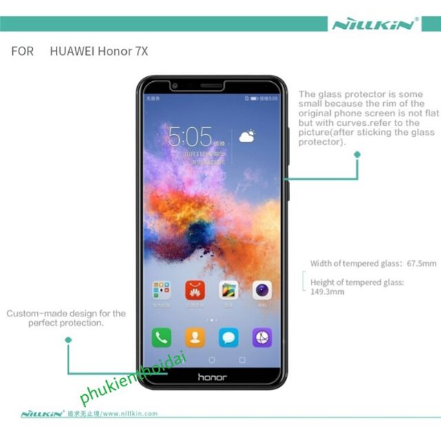 Huawei Honor 7x _ Kính cường lực Nillkin Amazing H+ Pro cao cấp ( tặng keo chống hở mép ) ko full