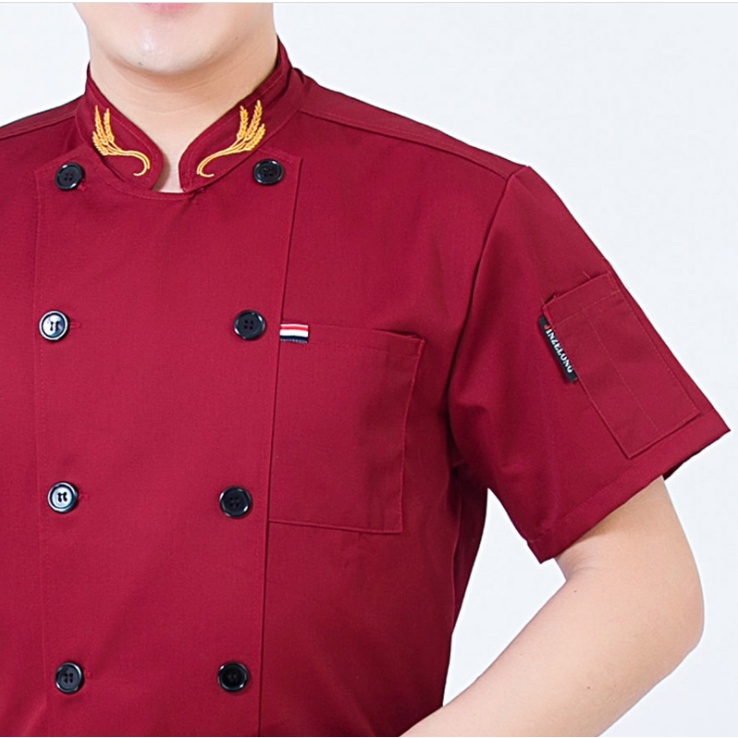 Áo Khoác Đồng Phục Đầu Bếp Thời Trang Mùa Hè Cho Nam Và Nữ