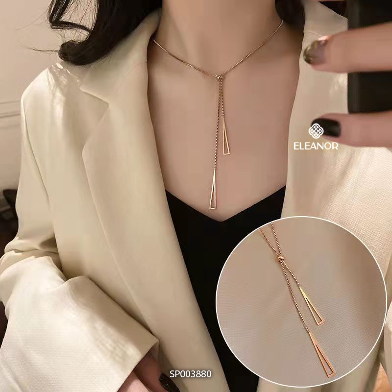 Dây chuyền nữ Eleanor Accessories mặt hình hai tam giác dây rút phụ kiện trang sức trẻ trung