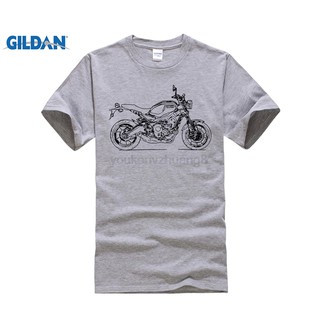 Áo thun nam tay ngắn màu xám in hình xe mô tô XSR900