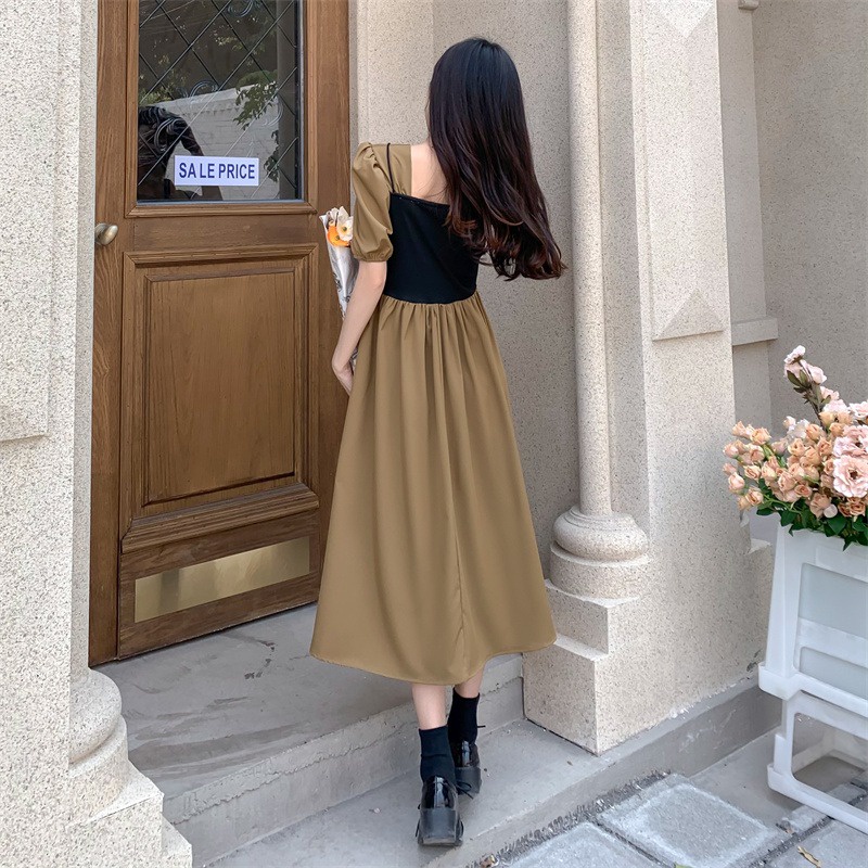 Đầm Dài Qua Gối Tay Ngắn Thời Trang Trẻ Trung