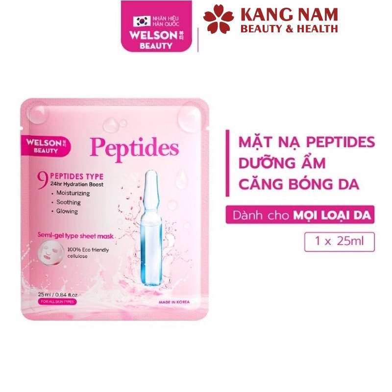Mặt Nạ Cấp Ẩm Welson Beauty Peptides Hộp 5 miếng