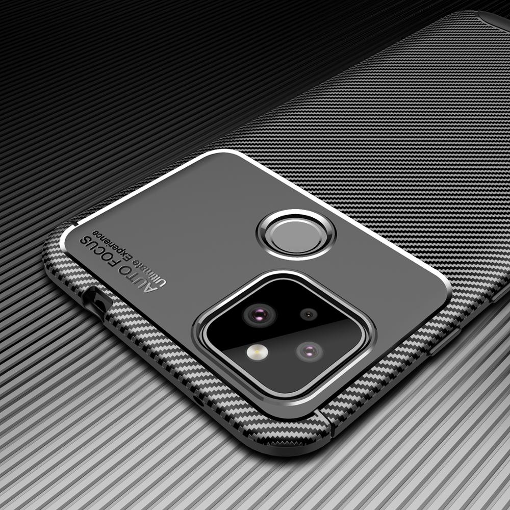 Ốp điện thoại TPU silicone chống sốc sợi carbon thời trang cho GOOGLE PIXEL 4A 5G