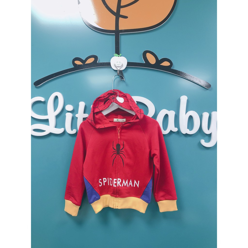 Áo khoác nỉ da cá dài tay thu đông in hình siêu nhân, có mũ, bo gấu bé trai size 3-10T, cho bạn từ 12-30kg. Chất cực đẹp