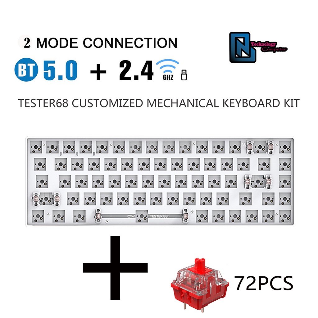 Bàn Phím Tester 68 Kit Bộ Hoàn Chỉnh Bao Gồm Cả Switch Keycap