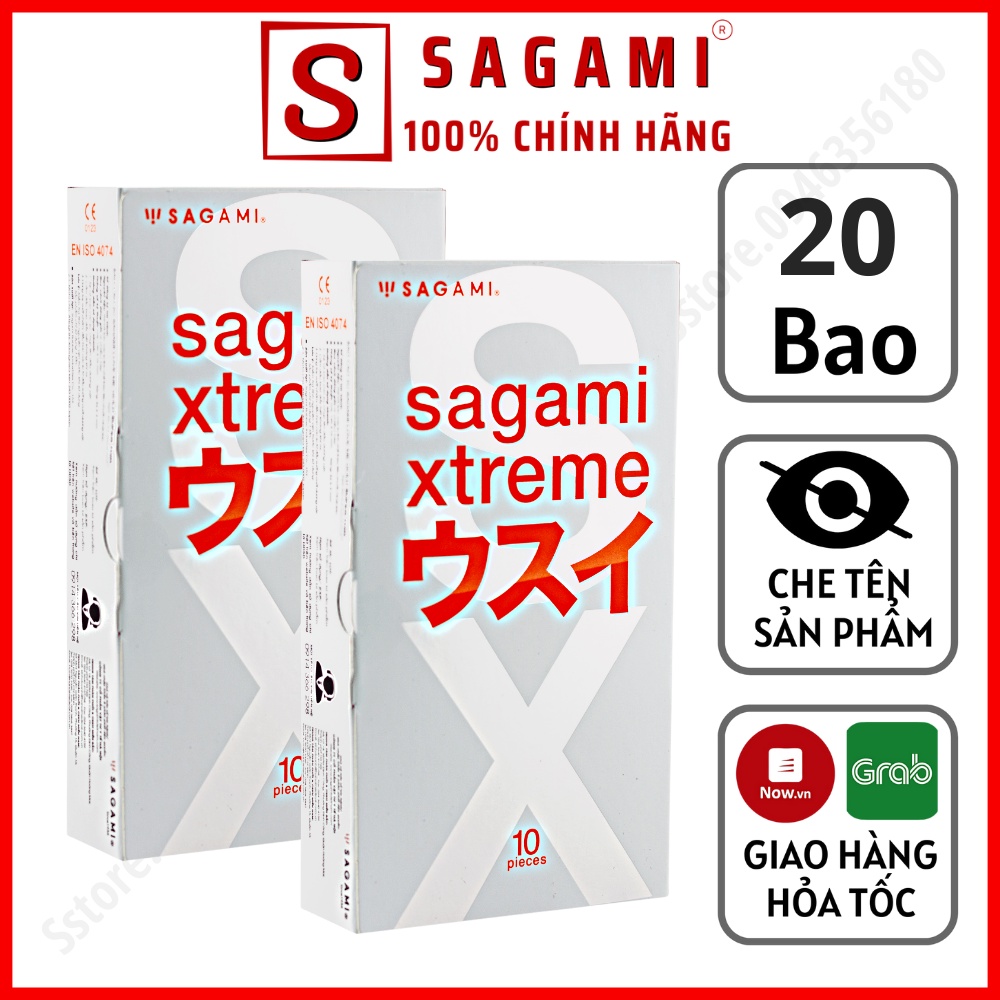 Combo 2 Hộp Bao Cao Su Sagami Superthin - Hộp 10 Chiếc - BCS Mỏng - Kiểu Truyền Thống