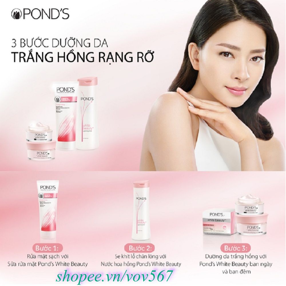 Nước hoa hồng dưỡng trắng da Ponds White Beauty Lightening Toner 150ml 100% chính hãng, vov567 cung cấp và bảo trợ