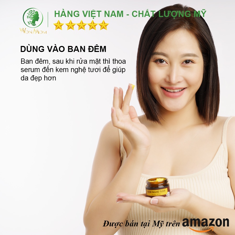 [ Giảm 35K - Đơn 339K ] Kem Nghệ Tươi - Trắng Hồng - Mềm Mịn Wonmom 50 Gram