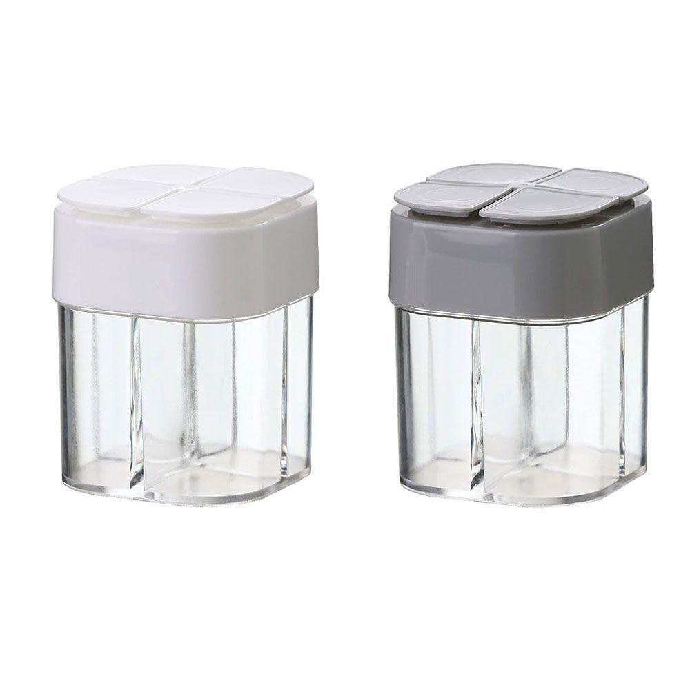 Hộp Đựng Gia Vị 4 Trong 1 Trong Suốt Có Nắp Đậy Tiện Dụng