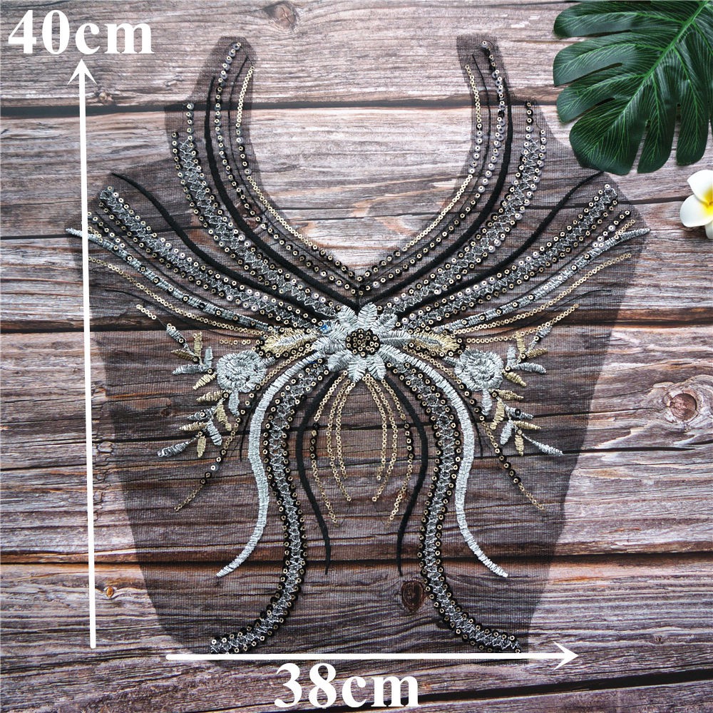 Vải Ren Thêu Hoa Đính Kim Sa Dùng May Váy Cưới diy