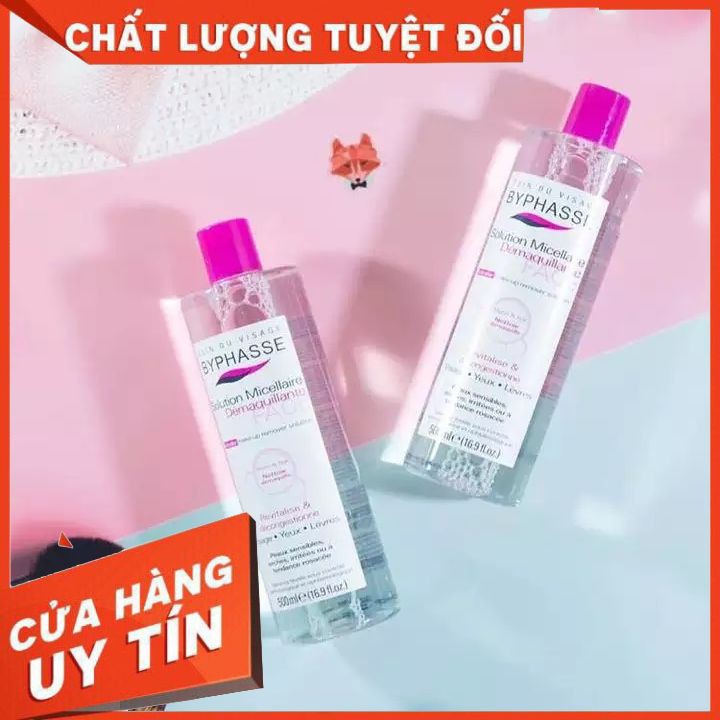 💝SIÊU GIẢM GIÁ💝 Nước Tẩy Trang Byphasse Solution Micellaire 500ML Làm Sạch Sâu, Ngăn Ngừa Mụn