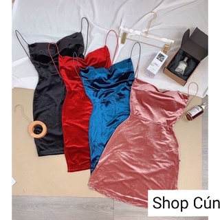 Đầm 2 dây đầm khoét lưng xẻ tà