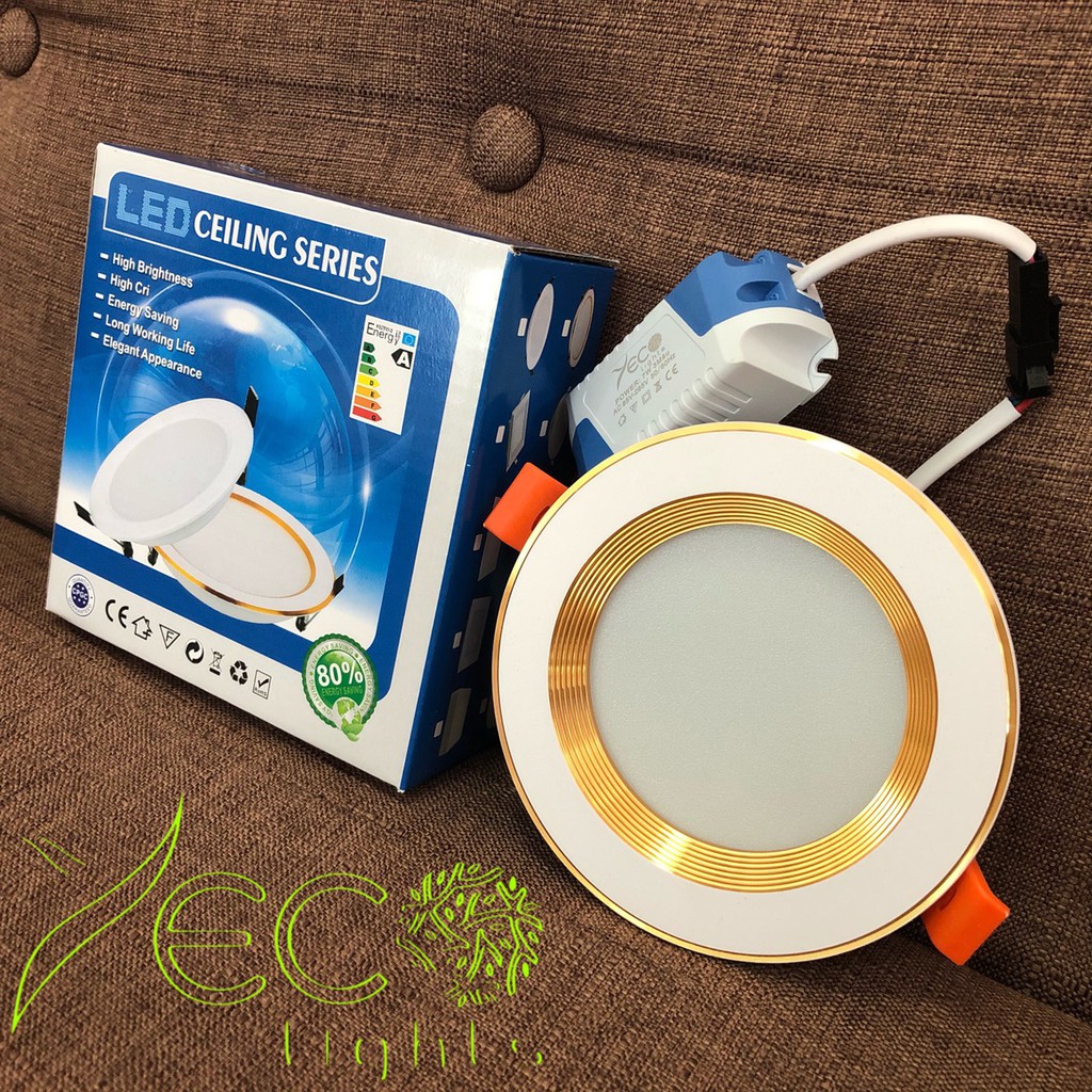 Đèn Led Âm Trần 3 chế độ màu 7 W-Đế đúc cao cấp-Φ90