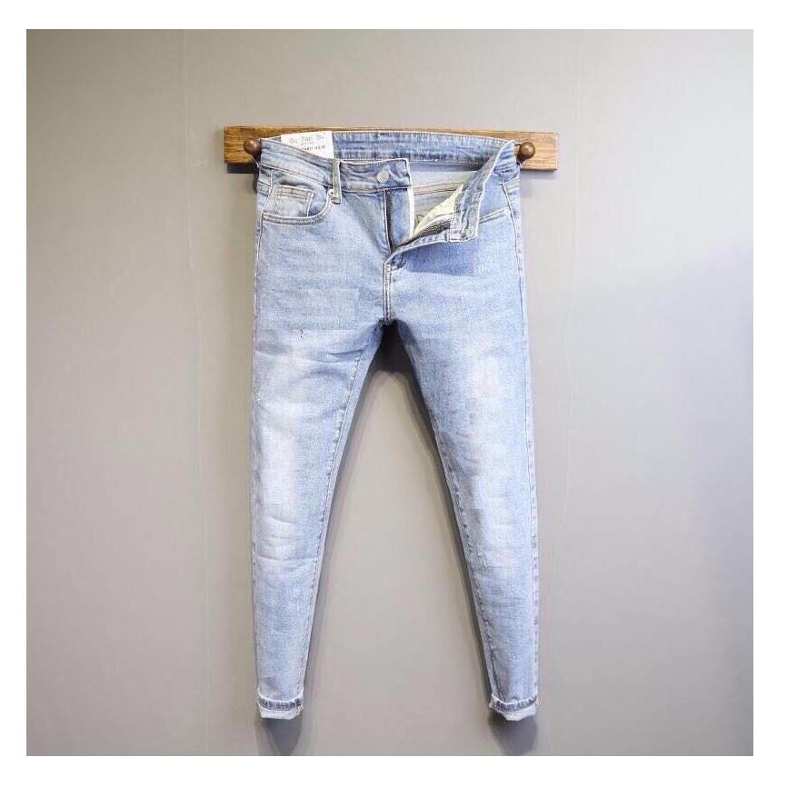 quần jean nam trơn xanh nhạt QS6