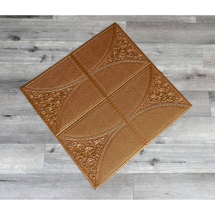 Xốp dán tường giả da hoa hồng miếng dán tường 3d có keo sẵn 70*77cm