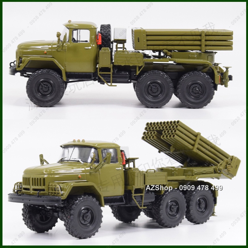 Mô Hình Chi Tiết Xe Tải ZIL 131 Pháo Loạt GRAD BM21 kiểu Kachiusa - Tỉ Lệ 1:43