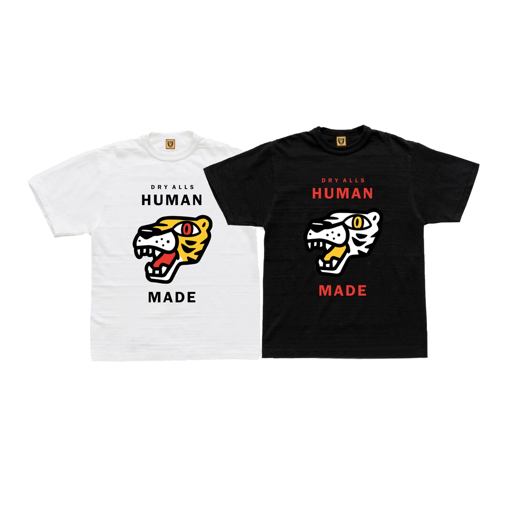 Human Made 21ss Tiger Head Print Tiger Casual Couple Bamboo Cotton Cylindrical Short Sleeve T-Shirt