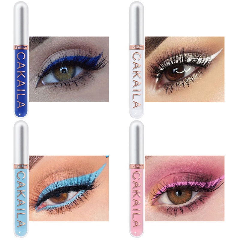 Set 8 Bút Kẻ Mắt Dạng Lỏng Ánh Nhũ Chống Nước Lâu Phai Nhiều Màu Sắc Thời Trang Dành Cho