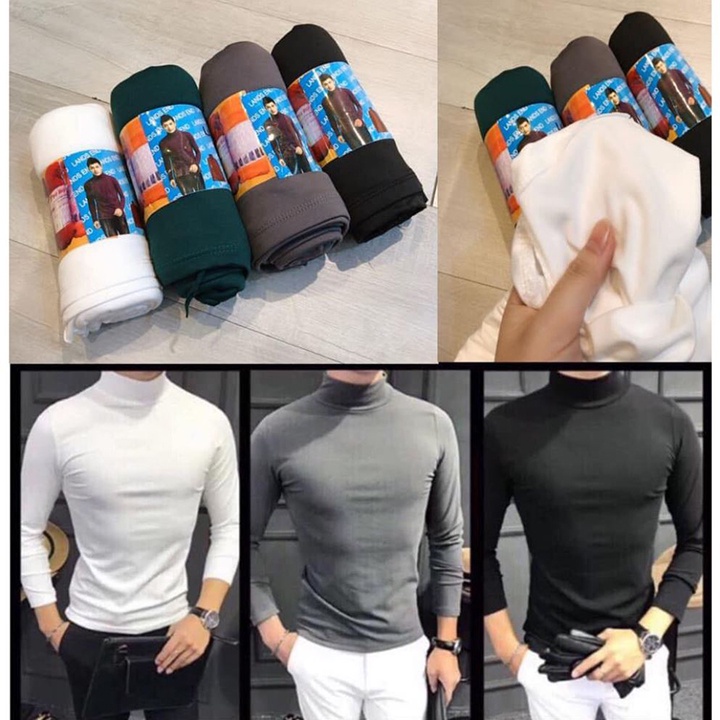 Áo Giữ Nhiệt Nam Cotton Cổ Cao lót nỉ cao cấp giữ ấm cơ thể hiệu quả | BigBuy360 - bigbuy360.vn