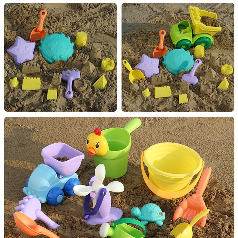 Bộ 14 Món Đồ Chơi Điêu Khắc Lâu Đài Cát Bãi Biển Dành Cho Trẻ Mẫu Giáo