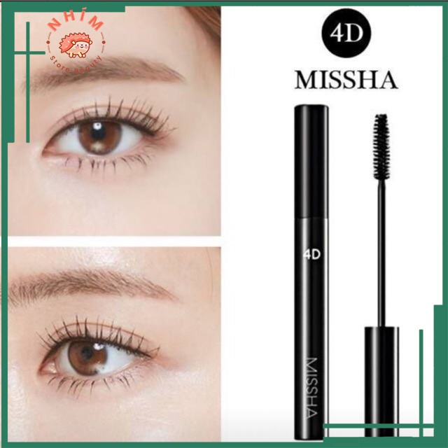 MASCARA KHÔNG LEM, SIÊU DÀY MI MISSHA 4D, KHÔNG THẤM NƯỚC