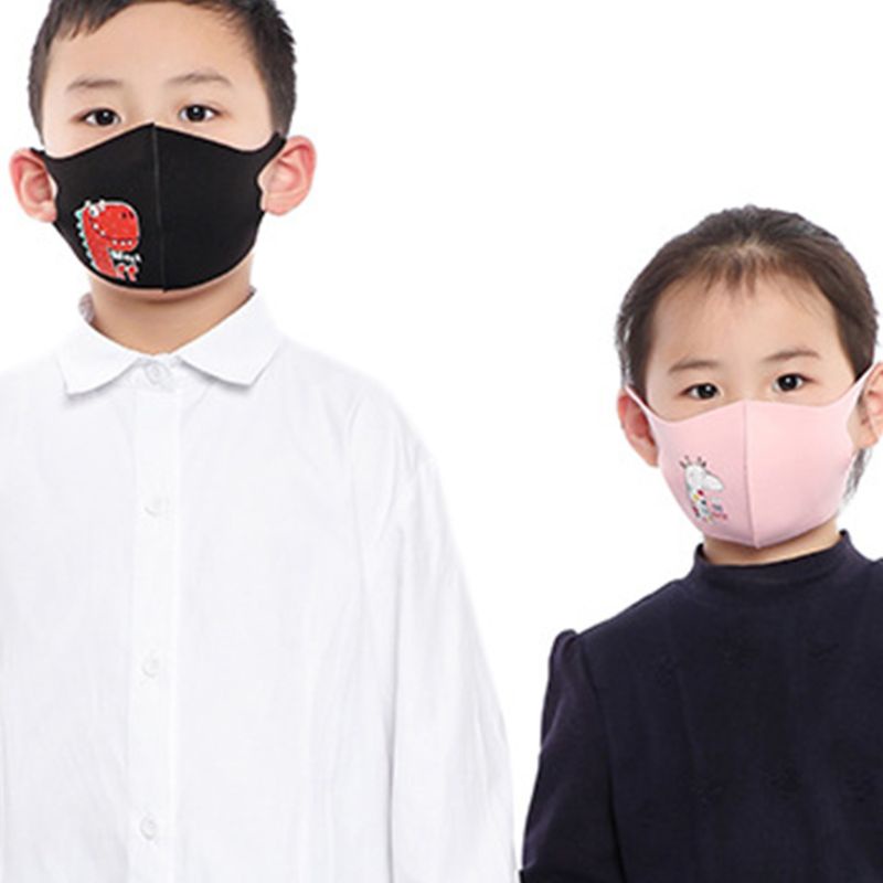 Vỏ Bọc Mặt Nạ Vải Lụa Lạnh Co Giãn Thoáng Khí Chống Bụi Chống Ô Nhiễm Hình Khủng Long 3D