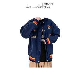 Áo Khoác Bomber Bóng Chày Sticker Nam Nữ Unisex Dễ Thương - La mode