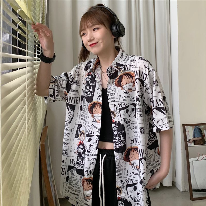 Áo Sơ Mi Nam/Nữ Mốc, Áo Sơ Mi TRUYỆN TRANH ONE PIECE Form Rộng Unisex, Phong Cách Ullzang | BigBuy360 - bigbuy360.vn
