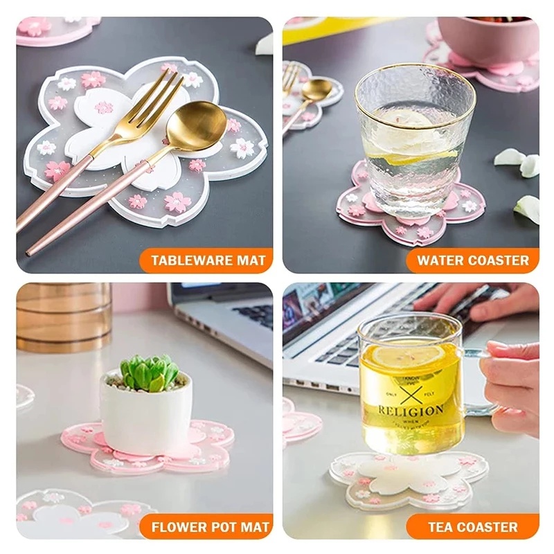 Tấm Lót Chén Dĩa Hình Hoa Anh Đào Chống Trượt Cách Nhiệt