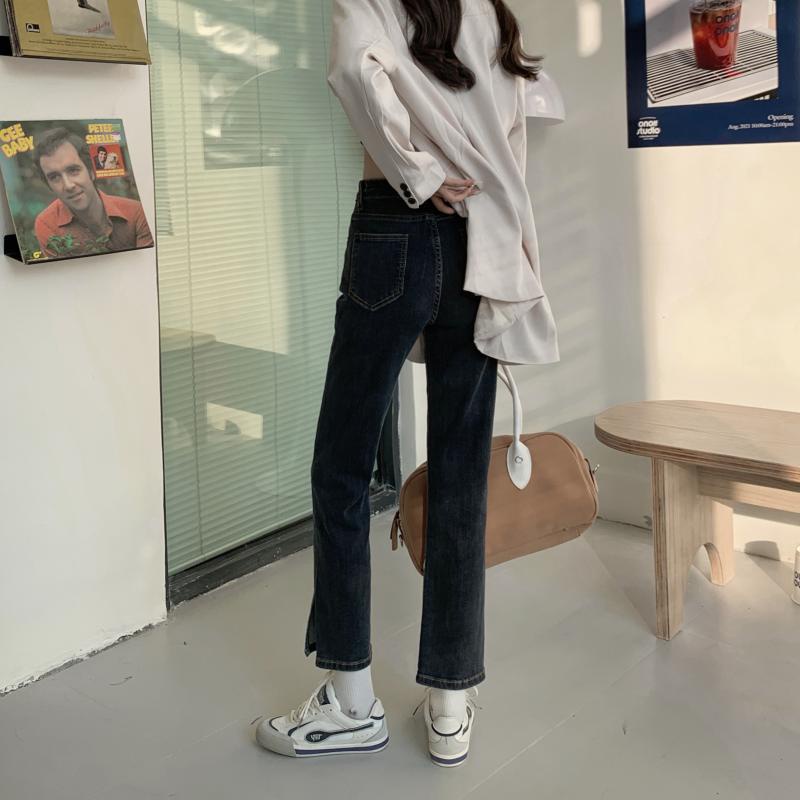 Quần jean Xiaozhainv lưng cao co dãn phong cách Hàn Quốc dành cho nữ