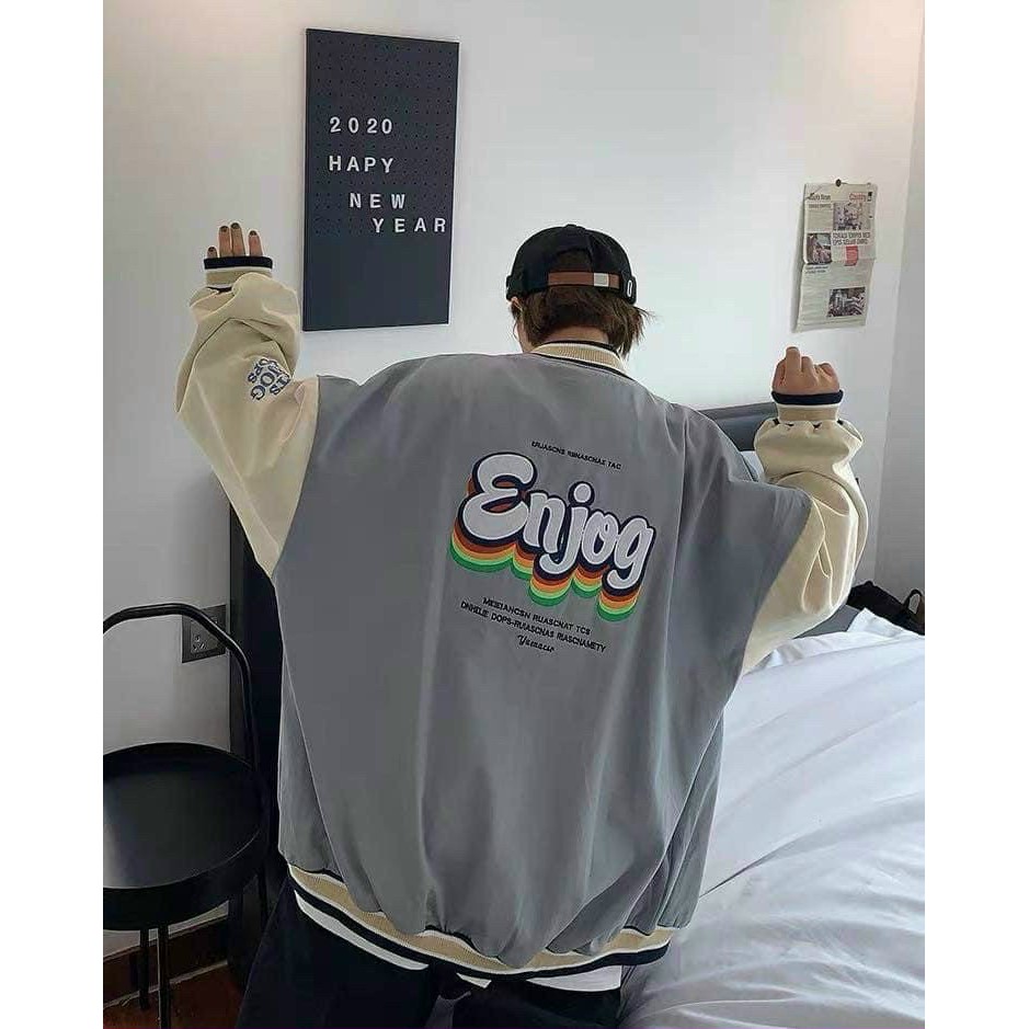 Áo khoác dù bomber unisex form rộng Enjoy nam nữ Áo khoác 9X