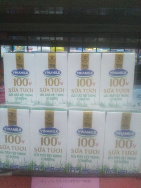 Sữa tươi Vinamilk có đường 110ml