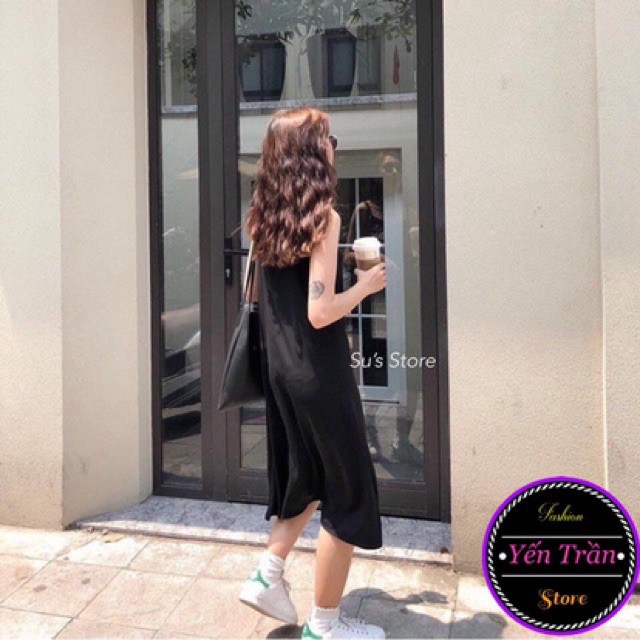 Váy 2 Dây Chất Đũi Mềm Siêu Chất Đủ Size 3 Màu dây không điều chỉnh