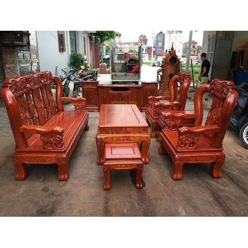 Bộ bàn ghế minh quốc voi ma mút gỗ hương đá siêu víp