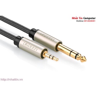 Dây cáp audio 3.5mm to 6.5mm hai đầu dương dài 2m ugreen 10628 chính hãng