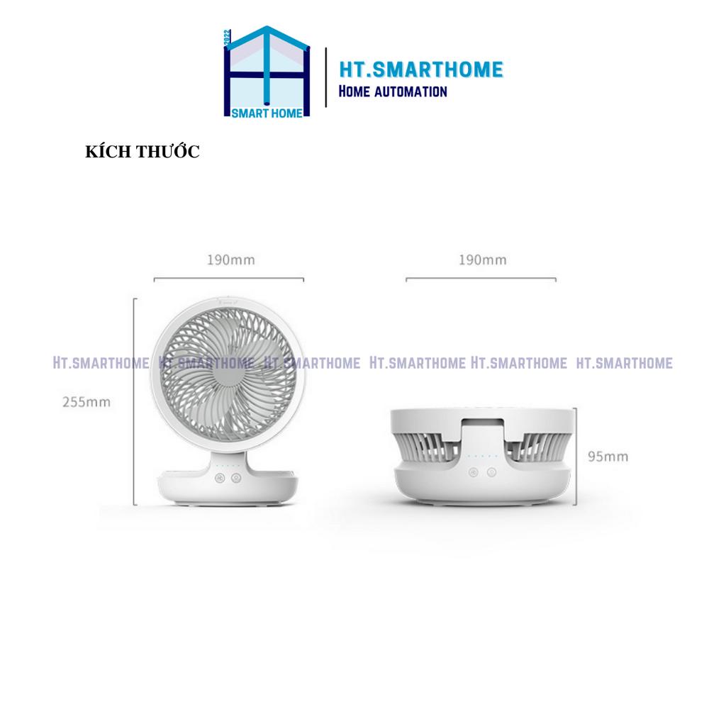 Quạt tích điện mini Edon E808 để bàn, treo tường - Thời gian sử dụng lên đến 10h 4000mAh tích hợp đèn