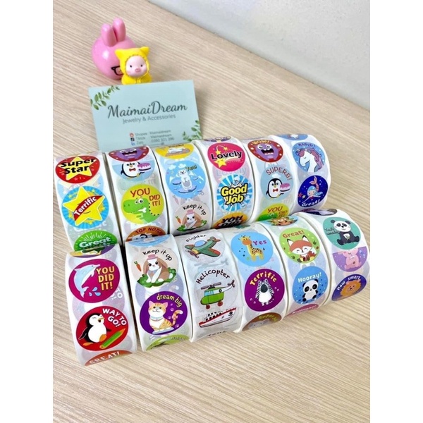 Cuộn sticker khen thưởng 500c/hình (giao ngẫu nhiên mẫu)