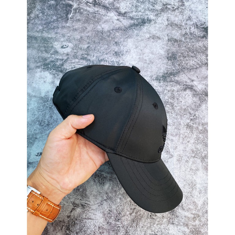 (HÀNG XUẤT XỊN) Mũ / Nón das đen logo đen H36 BASEBALL TREFOIL CAP DARK BLUE Made in Thailand full tem tag One size